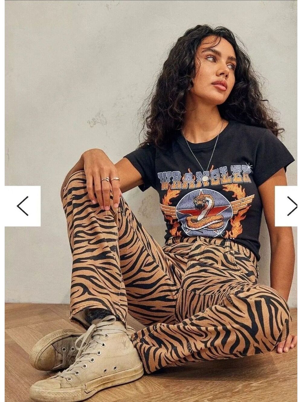 $108|NWT|Sz.29|Free People x Wrangler Tiger Print Jeans